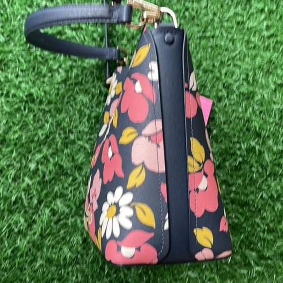 Kate Spade Darcy Small Bucket Bag Road Trip Floral Blue Multi - Picture 7 of 16